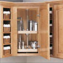 REV A SHELF : Wood D-Shaped 2-Shelf Lazy Susans for Corner Wall Cabinets