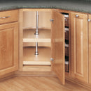 REV A SHELF : Wood D-Shaped 2-Shelf Lazy Susans for Corner Base Cabinets