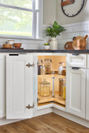 REV A SHELF : Wood Kidney-Shaped Lazy Susans Shelf for Corner Base Cabinets