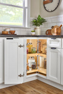 REV A SHELF : Wood Kidney-Shaped 2-Shelf Lazy Susans for Corner Base Cabinets