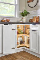 REV A SHELF : Wood Kidney-Shaped 2-Shelf Lazy Susans for Corner Base Cabinets