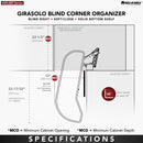 REV A SHELF : Two-Tier Wood Classic Girasolo for Left Opening/Blind Right Corner Cabinet - 12" Opening