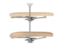 REV A SHELF : Two-Tier Wood Classic Girasolo for Right Opening/Blind Left Corner Cabinet - 12" Opening