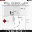 REV A SHELF : Two-Tier Wood Classic Girasolo for Right Opening/Blind Left Corner Cabinet - 12" Opening