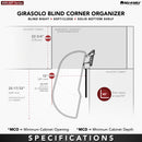 REV A SHELF : Two-Tier Wood Classic Girasolo for Left Opening/Blind Right Corner Cabinet - 15" Opening