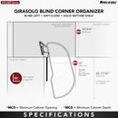 REV A SHELF : Two-Tier Wood Classic Girasolo for Right Opening/Blind Left Corner Cabinet - 15" Opening