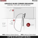 REV A SHELF : Two-Tier Wood Classic Girasolo for Left Opening/Blind Right Corner Cabinet - 18" Opening