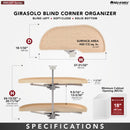 REV A SHELF : Two-Tier Wood Classic Girasolo for Right Opening/Blind Left Corner Cabinet - 18" Opening