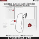 REV A SHELF : Maple Single-Tier Girasolo w/ Soft-Close for 12” Left Door/Blind Right Corner Cabinets