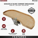 REV A SHELF : Maple Single-Tier Girasolo w/Soft-Close for 12” Right Door/Blind Left Corner Cabinets