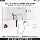 REV A SHELF : Maple Single-Tier Girasolo w/Soft-Close for 12” Right Door/Blind Left Corner Cabinets