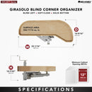 REV A SHELF : Maple Single-Tier Girasolo w/Soft-Close for 12” Right Door/Blind Left Corner Cabinets