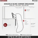 REV A SHELF : Maple Single-Tier Girasolo w/Soft-Close for 12” Right Door/Blind Left Corner Cabinets