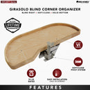 REV A SHELF : Maple Single-Tier Girasolo w/ Soft-Close for 15” Left Door/Blind Right Corner Cabinets