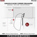 REV A SHELF : Maple Single-Tier Girasolo w/ Soft-Close for 15” Left Door/Blind Right Corner Cabinets