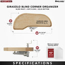 REV A SHELF : Maple Single-Tier Girasolo w/ Soft-Close for 15” Left Door/Blind Right Corner Cabinets