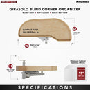 REV A SHELF : Maple Single-Tier Girasolo w/Soft-Close for 15” Right Door/Blind Left Corner Cabinets