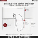 REV A SHELF : Maple Single-Tier Girasolo w/Soft-Close for 15” Right Door/Blind Left Corner Cabinets