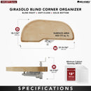 REV A SHELF : Maple Single-Tier Girasolo w/ Soft-Close for 18” Left Door/Blind Right Corner Cabinets