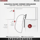 REV A SHELF : Maple Single-Tier Girasolo w/ Soft-Close for 18” Left Door/Blind Right Corner Cabinets