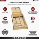 REV A SHELF : Wood Base Cabinet Two-Tier Replacement Drawer System w/ Soft-Close