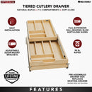 REV A SHELF : Wood Base Cabinet Two-Tier Replacement Drawer System w/ Soft-Close