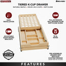 REV A SHELF : Wood Base Cabinet Two-Tier K-Cup Replacement Drawer System w/ Soft-Close