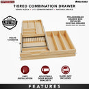 REV A SHELF : Wood Base Cabinet Two-Tier Replacement Drawer System (No Slides)