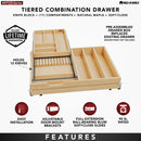 REV A SHELF : Wood Base Cabinet Two-Tier Replacement Drawer System w/ Soft-Close