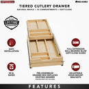REV A SHELF : Wood Base Cabinet Two-Tier Replacement Drawer System w/ Soft-Close