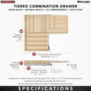 REV A SHELF : Wood Base Cabinet Two-Tier Replacement Drawer System w/ Soft-Close