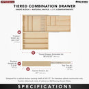 REV A SHELF : Wood Base Cabinet Two-Tier Replacement Drawer System (No Slides)