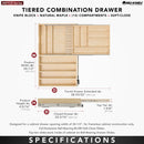 REV A SHELF : Wood Base Cabinet Two-Tier Replacement Drawer System w/ Soft-Close