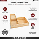REV A SHELF : Wood Base Cabinet Two-Tier Replacement Deep Drawer System w/ Soft-Close