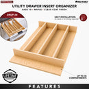 REV A SHELF : 13-1/4" x 19-1/2" Natural Maple Right Size Utensil Drawer Insert