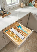 REV A SHELF : Wood Trim-to-Fit Shallow Utensil Drawer Insert Organizer
