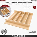 REV A SHELF : 19-1/4" x 19-1/2" Natural Maple Right Size Utensil Drawer Insert