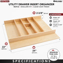 REV A SHELF : Wood Trim-to-Fit Shallow Utensil Drawer Insert Organizer