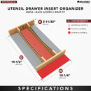 REV A SHELF : Craftsman Collection 10-1/4" X 19-1/2" Solid Maple Utensil Drawer Insert w/ Black Accents
