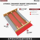 REV A SHELF : Craftsman Collection 13-1/4" X 19-1/2" Solid Maple Utensil Drawer Insert w/ Black Accents