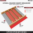 REV A SHELF : Craftsman Collection 19-1/4" X 19-1/2" Solid Maple Utensil Drawer Insert w/ Black Accents