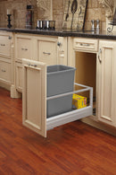 REV A SHELF : Aluminum Pullout Waste Container with Soft Open/Close