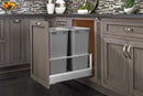 REV A SHELF : Aluminum Pullout Waste Container for Full-Height Cabinet with Soft Open/Close