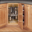 REV A SHELF : Steel D-Shape 2-Shelf Lazy Susans for Corner Base Cabinets