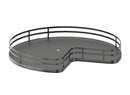 REV A SHELF : 28" Orion Gray Solid Bottom Kidney-Shaped Lazy Susan for Corner Base Cabinet w/ Swivel Bearing