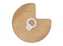 REV A SHELF : 28" Maple Solid Bottom Kidney-Shaped Lazy Susan for Corner Base Cabinet w/ Swivel Bearing
