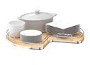 REV A SHELF : 28" Maple Solid Bottom Kidney-Shaped Lazy Susan for Corner Base Cabinet w/ Swivel Bearing