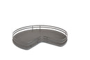 REV A SHELF : Solid Surface Kidney-Shaped Lazy Susan for Corner Base Cabinet w/ Swivel Bearing