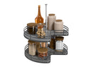 REV A SHELF : 28" Orion Gray Solid Bottom 2-Shelf Kidney-Shaped Lazy Susan for Corner Base Cabinet