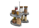 REV A SHELF : 28" Gray Solid Bottom 2-Shelf Kidney-Shaped Lazy Susan for Corner Base Cabinet